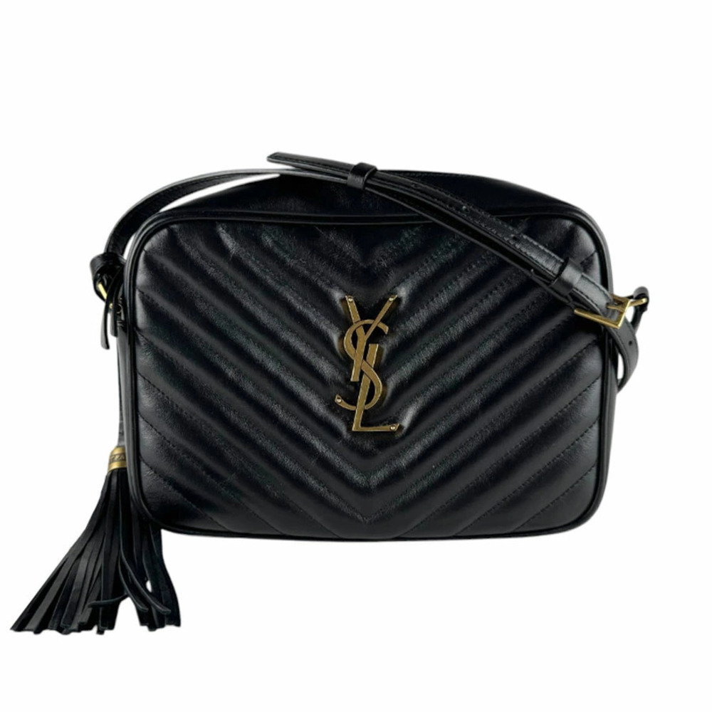 Saint Laurent shoulder bag Lou camera leather black gold